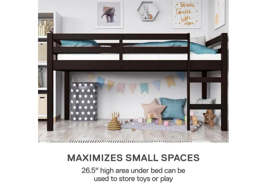 Atwater Living Ashe Junior Wooden Loft Bed, Twin, Espresso