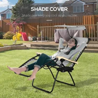 Versatile Outdoor Chair: Zero Gravity Recliner with Cup Holder and Shade