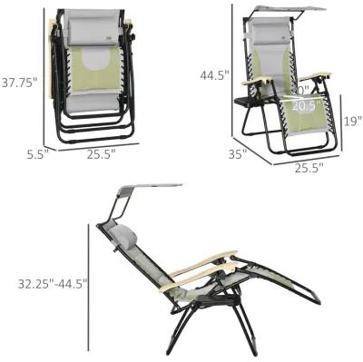 Versatile Outdoor Chair: Zero Gravity Recliner with Cup Holder and Shade