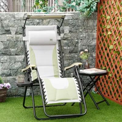 Versatile Outdoor Chair: Zero Gravity Recliner with Cup Holder and Shade