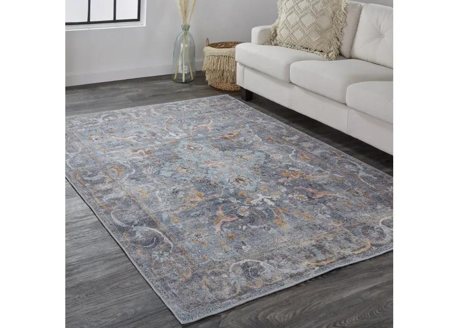 Percy 39AFF Blue/Gray/Orange 2' x 3' Rug