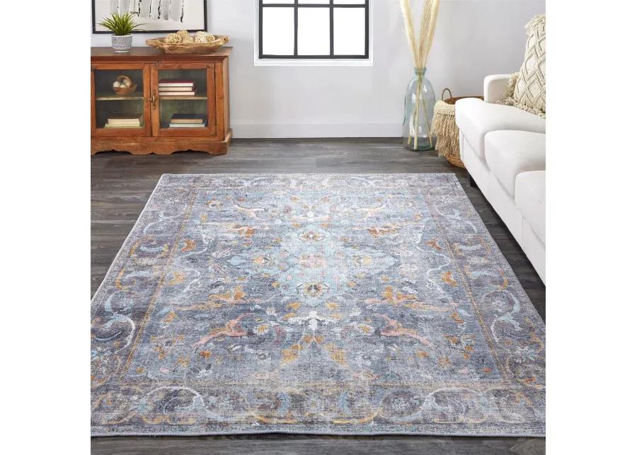 Percy 39AFF Blue/Gray/Orange 2' x 3' Rug