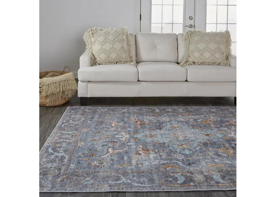 Percy 39AFF Blue/Gray/Orange 2' x 3' Rug