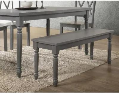 Best Master Luxembourg Solid Wood Dining Bench in Rustic Gray