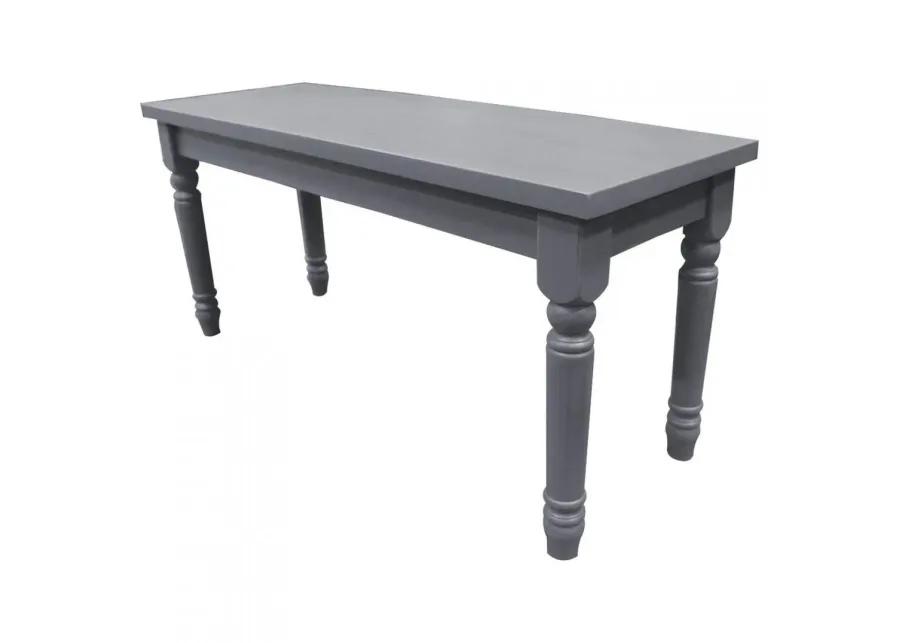 Best Master Luxembourg Solid Wood Dining Bench in Rustic Gray