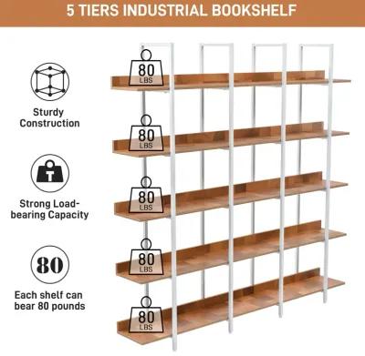 Merax Industrial Bookcase Home Office Open Bookshelf