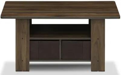 Furinno Andrey Coffee Table with Bin Drawer, Columbia Walnut/Dark Brown