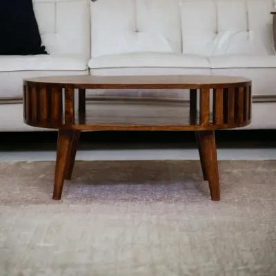 Ariella Chestnut  Open Shot Solid Wood Coffee Table