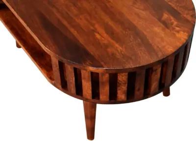 Ariella Chestnut  Open Shot Solid Wood Coffee Table