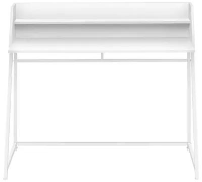 Monarch Specialties I 7545 Computer Desk, Home Office, Laptop, Storage Shelves, 48"L, Work, Metal, Laminate, White, Contemporary, Modern