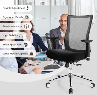 Costway Ergonomic Mesh Office Chair Sliding Seat Height Adjustable w/ Armrest