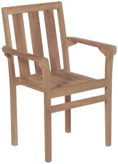 vidaXL Stackable Garden Chairs 4 pcs Solid Teak Wood