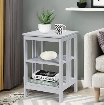 3-Tier X-Design Nightstands with Storage Shelves for Living Room Bedroom-Set of 2