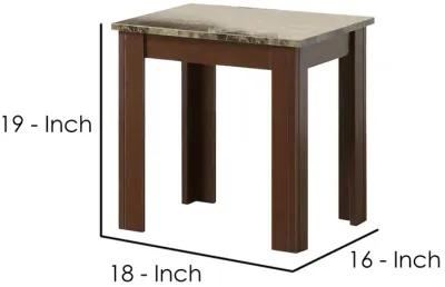 Solid Modern Style 3 piece occasional table set, Brown-Benzara