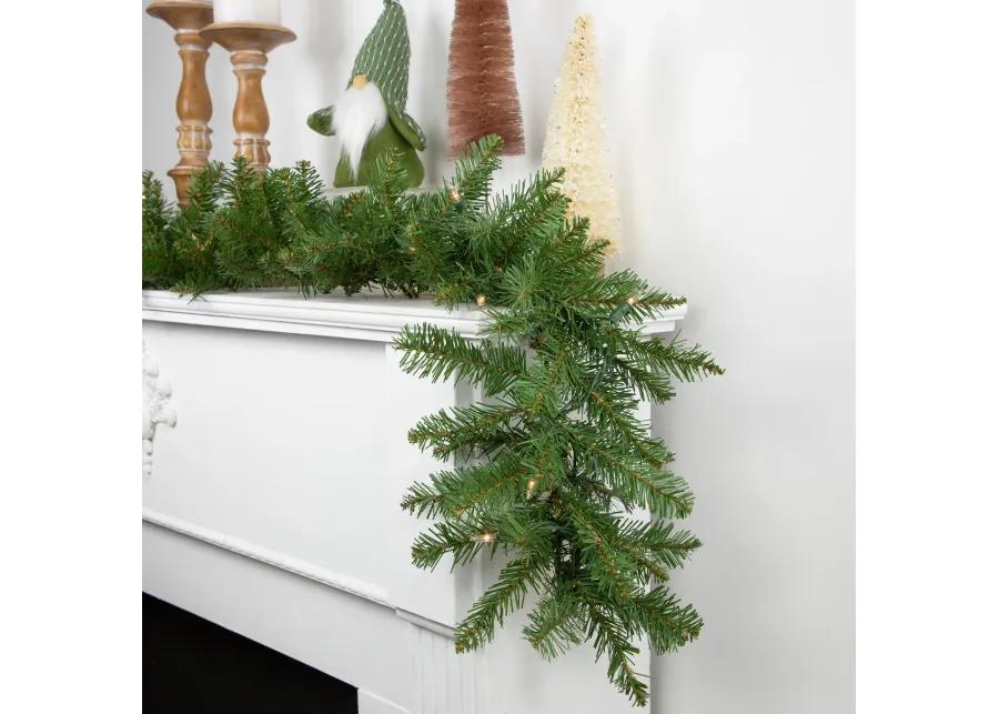 9' x 10" Pre-Lit Northern Pine Artificial Christmas Garland  Clear Lights