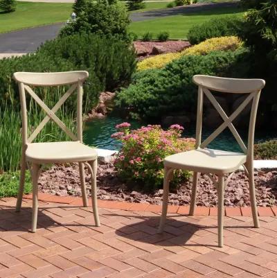 Sunnydaze Bellemead Plastic Patio Dining Chair - Coffee