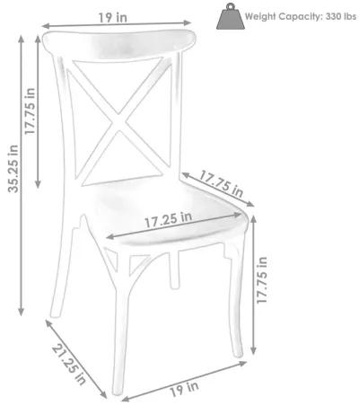 Sunnydaze Bellemead Plastic Patio Dining Chair - Coffee