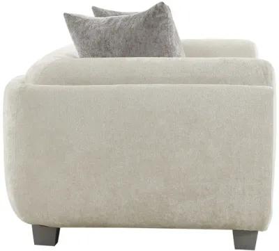 Pasargad Home Bergamo 3 Seater Sofa with 2 Pillows, Ivory