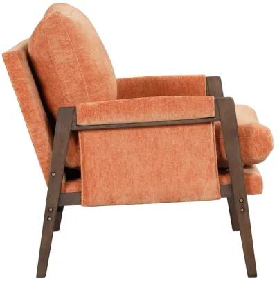 Mid-Century Modern Velvet Accent Chair,Leisure Chair with Solid Wood and Thick Seat Cushion