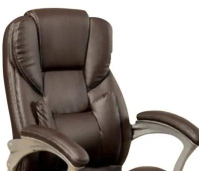 Leatherette Metal Frame Swivel Office Chair with Armrests