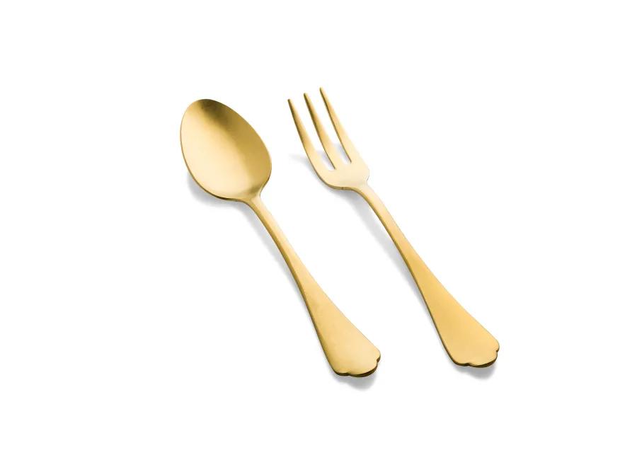 Dolce Vita Pewter Gold Serving Set 2 Pieces