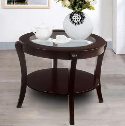 Finley Contemporary Style End Table, Expresso Finish-Benzara