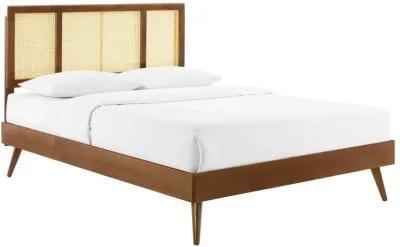 Modway - Kelsea Cane and Wood Full Platform Bed with Splayed Legs