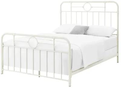 Belen Kox Vintage Industrial Queen Bedframe - Antique White, Belen Kox