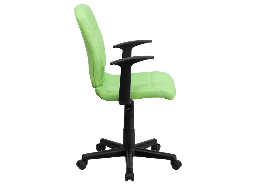 Clayton Mid-Back Quilted Vinyl Swivel Task Office Chair with Arms