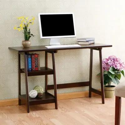 Hivvago Espresso Finish Wood Home Office Laptop Computer Desk