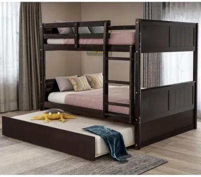 Full Over Full Bunk Bed With Twin Size Trundle