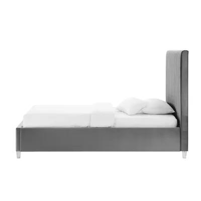 Inspired Home Jaylanie Velvet Platform Bed