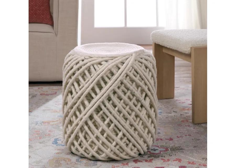 SCANDINAVIA POUF CYL White Gry