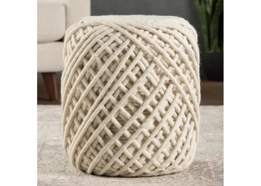 SCANDINAVIA POUF CYL White Gry