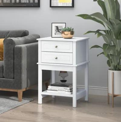 White Side Storage: Modern Sofa Table with Drawers for Living Room