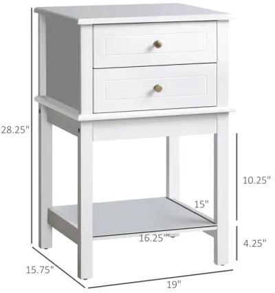 White Side Storage: Modern Sofa Table with Drawers for Living Room