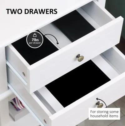 White Side Storage: Modern Sofa Table with Drawers for Living Room