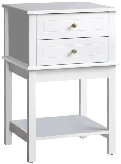 White Side Storage: Modern Sofa Table with Drawers for Living Room