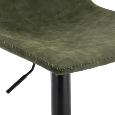 LeisureMod Tilbury Modern Adjustable Bar Stool With Footrest & 360-Degree Swivel