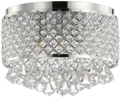 Evelyn 3-Light Crystal Drops/Metal LED Flush Mount