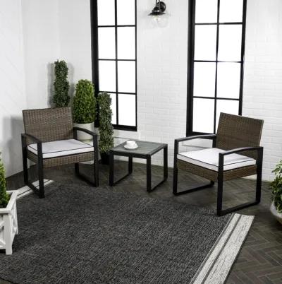 Selby 3-Piece Modern Coastal Faux Wicker Conversation Outdoor Patio Set