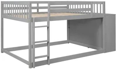 Full Over Full Bunk Bed With 4 Drawers And 3 Shelves