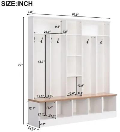 Merax Minimalist Hall Tree with Storage Bench