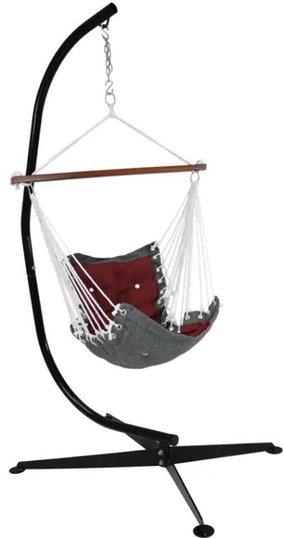 Sunnydaze Polyester Tufted Victoria Hammock Chair with Steel C-Stand