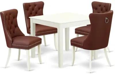 5 Piece Dining Room Furniture Set Consists of a Square Kitchen Dining Table