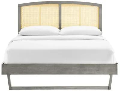 Modway - Sierra Cane and Wood Queen Platform Bed with Angular Legs