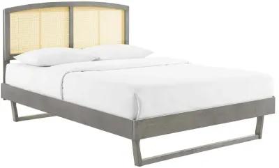 Modway - Sierra Cane and Wood Queen Platform Bed with Angular Legs