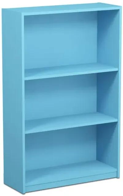 Furinno JAYA Simple Home 3-Tier Adjustable Shelf Bookcase, Light Blue