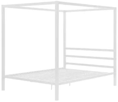 Hivvago Full size Modern White Metal Canopy Bed Frame