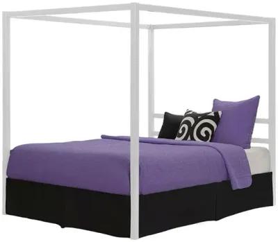 Hivvago Full size Modern White Metal Canopy Bed Frame